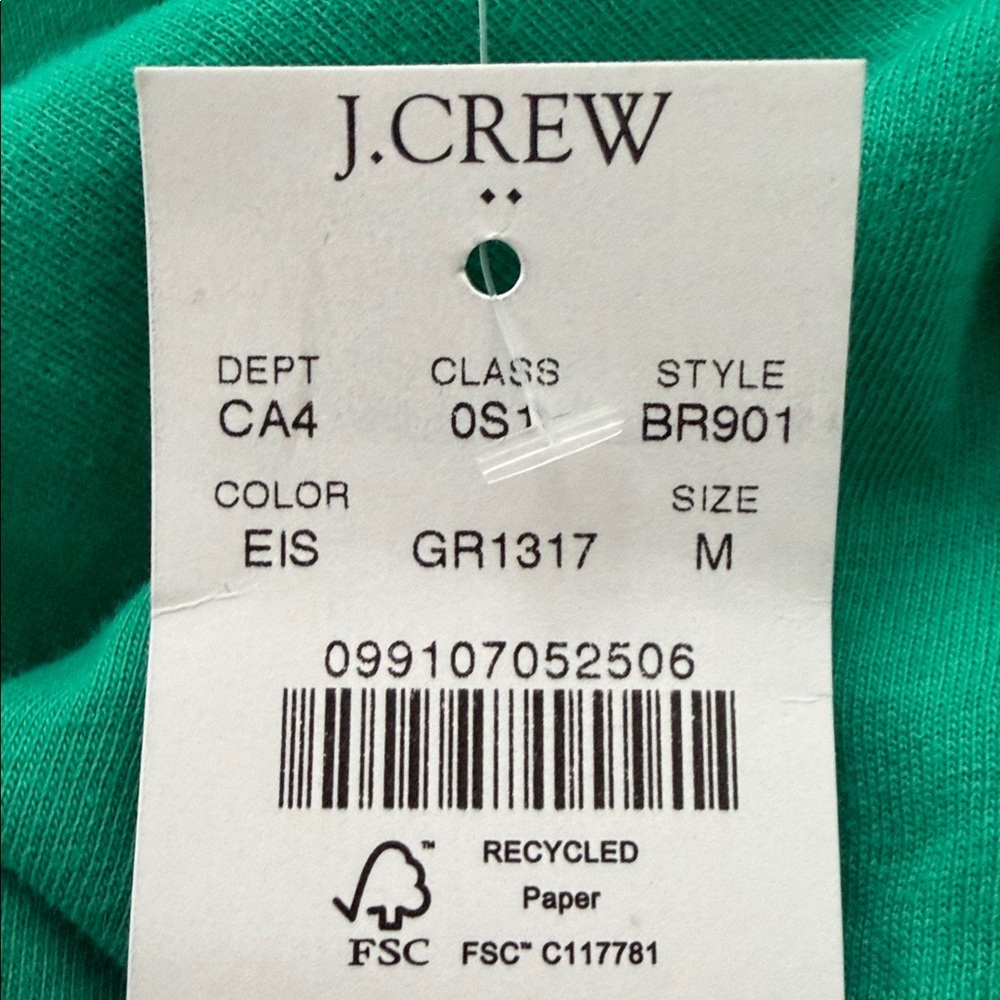 J Crew 100% Cotton T-Shirt Mini Dress Green Size Medium Short Sleeve NWT - Picture 7 of 8